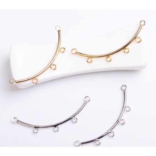 10pcs 42.5x14mm Metal Copper Porous Curved Bend Connector Pendant With Loops DIY Accessories For Jewelry Making