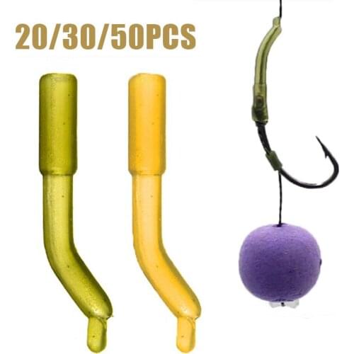 50/30/20pcs Line Aligner Fishing Terminal End Tackle Hair Chod Rig Hook Line Aligner Anti Tangle Sleeves Fishing Accessories
