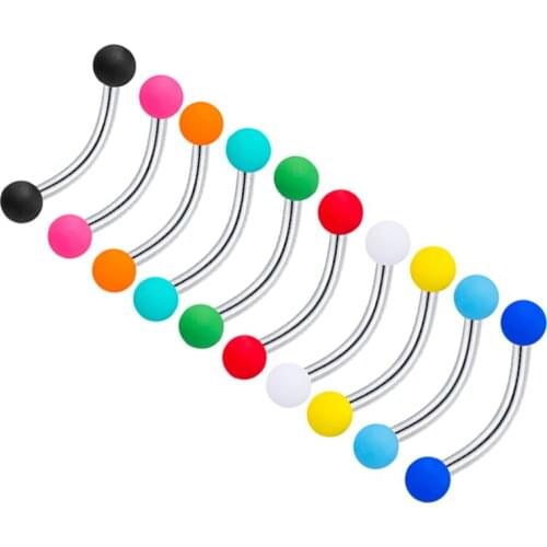 Acrylic Colorful steel human body piercing eyebrow nail jewelry eyebrow ring color electrophoresis curved rod clavicle nail