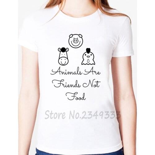 ANIMALS ARE FRIENDS not food Print Women tshirt Modal Casual Loose Funny t shirts For Lady Top Tee Drop Ship SH-9