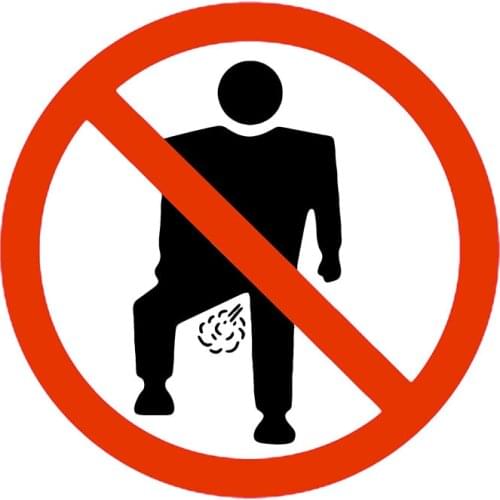 PVC Car Funny Sticker Personalized Tuning No Farting Automobiles Wrap Wall Door Glass Window Decoration Cars Stickers Styling