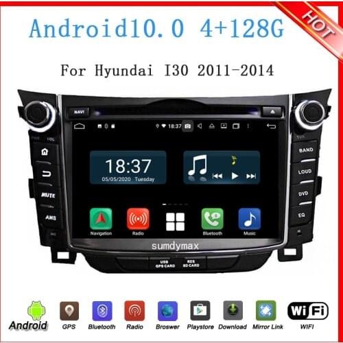 TDA7851 octa core android 9.0 car dvd player for hyundai I30 2010-2015 car audio stereo DSP RDS FM wifi 4G RAM 64G ROM gps navi