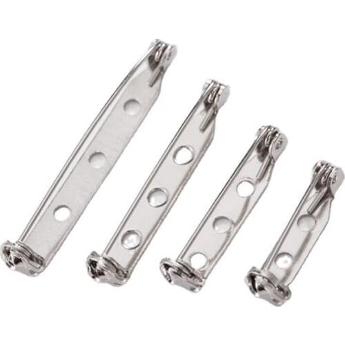 50pcs 20/25/32/38 mm Tone Brooch Pins Base with Back Bar Safety Clasp Locking For DIY Jewelry Making Findings Accessories