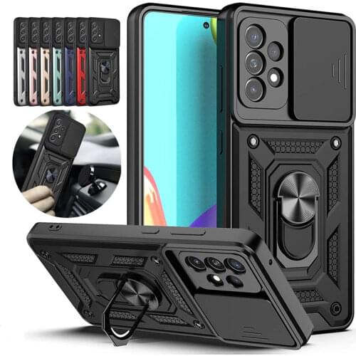 For Samsung Galaxy S8 S9 S10 Note 8 9 10 Plus S20 Ultra A51 Magnetic Ring Holder Armor Phone Case For J4 J6 J8 A6 A8 2018 Cover