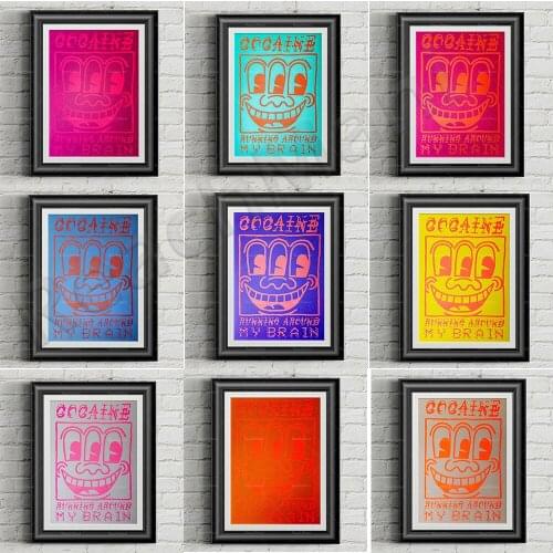 Color picture retro psychedelic drugstore carnival culture, running in the mind, professional fun, weird and naughty wall decora