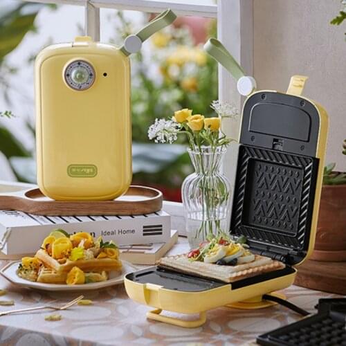 Electric Sandwich Maker Waffle Maker Toaster Baking Multifunction Breakfast Machine Sandwichera 220V EU Bear/SMZ-C06X1