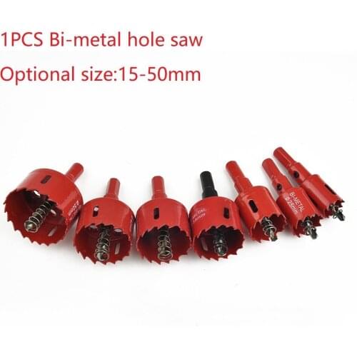 Bi Metal M42 Hole Saw 15-50mm Drill Bit Arbor Pilot Holesaw For Drilling Metal Wood Plastic Drill Bits Cutter Power Tools Spares