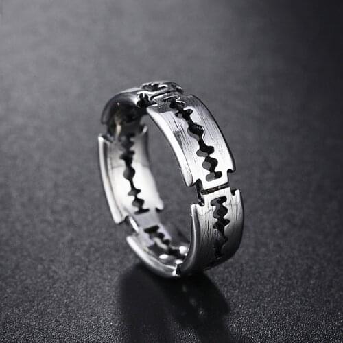 Korean Version Of Simple Razor Blade Mens Ring Punk Stainless Steel Couple Rings For Men Women Fashion Jewelry Gifts