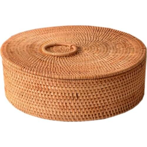 Basket Rattan Storage Tissue Key Package New Year Paper Sundries Hand Made Round Rectangle Cover Dried Fruit