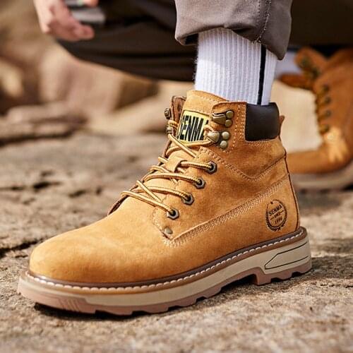 Leather Hiking shoes Men Waterproof Hunting boots Tactical Desert Combat boots Ankle Trekking walking Sneakers Male Work shoes