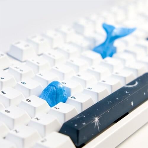 Custom Blue Whale Resin Keycaps For Cross Cherry Mx Switch Mechanical Keyboard ESC 1U Creativity Personalized Supplement Keys