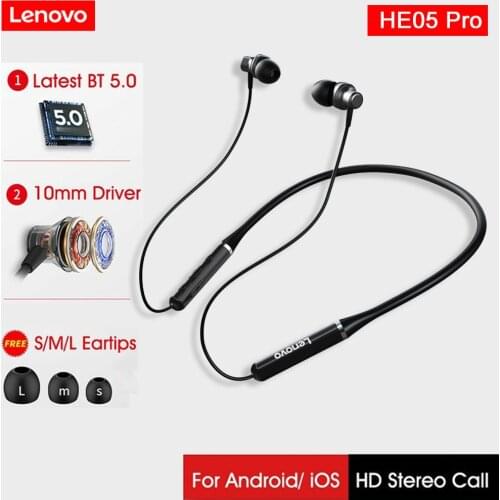 Lenovo XE05 Pro Earphone Bluetooth 5.0 Magnetic Neckband Earphones IPX5 Waterproof Sport Wireless headphones with Mic 210mAh