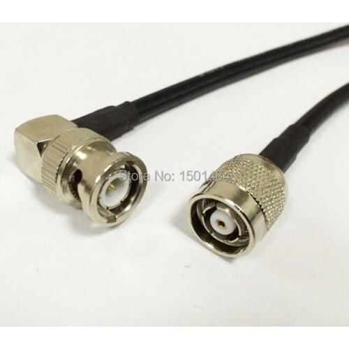 New RP-TNC Male Plug Connector Switch BNC Male Plug Right Angle Convertor RG58 Wholesale Fast Ship 50CM 20"Adapter