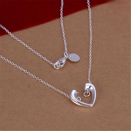 New Style 925 Sterling Silver Necklace Chain Heart-Shaped Necklace Female Wedding Engagement Fashion Jewelry