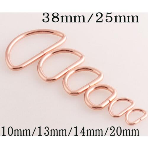 50 Pcs Metal Non-Welded D Ring for Belts Bags Landyard Leather Craft,Rose gold D-Ring Findings Adjustable Buckle For Backpacks