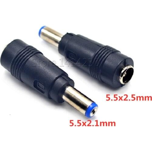 Connector For Dc Power Adapter Connector Plug Conversion Head Jack Female Socket 5.5*2.5mm Turn To Male 5.5*2.1mm