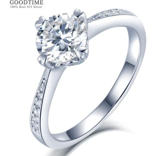 Luxury Women Moissanite Ring Pure 100% 925 Sterling Silver Ring Anniversary Valentines Jewelry Gift For Lover Girl Friend