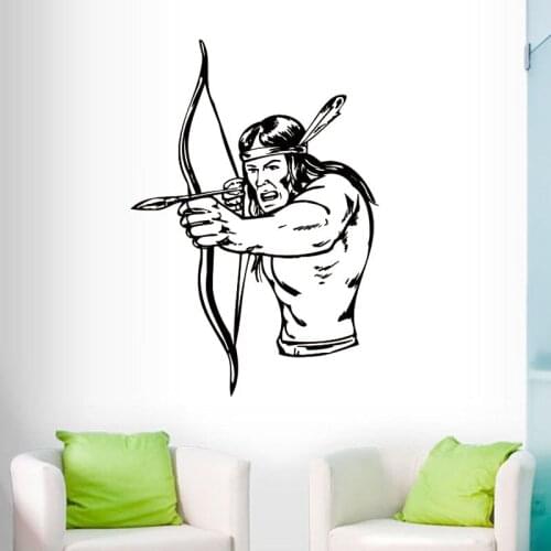 North American Chief Injun Wall Sticker Home Decor Vinyl Art Murals Living Room Bedroom Wall Decals Removable Wallpaper Poster