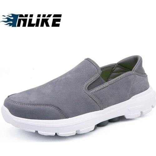 INLIKE Men Shoes Breathable Mens Doug Shoes Fashion Lightweight Flats Man Leisure Leather Shoes