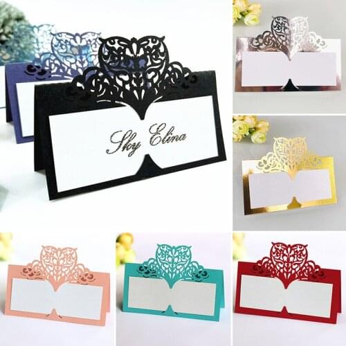 Seat Card Name Seat Card Multi Color Laser Hollow Out Business Card Wedding Card Desktop Decoration Card Activity Party Supplies