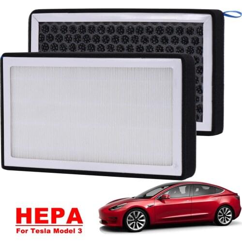 2 Pack Activated Carbon Air Filter HEPA for Tesla Model 3 Air Filter HEPA Cleaner Replacement Protection For Tesla Model 3