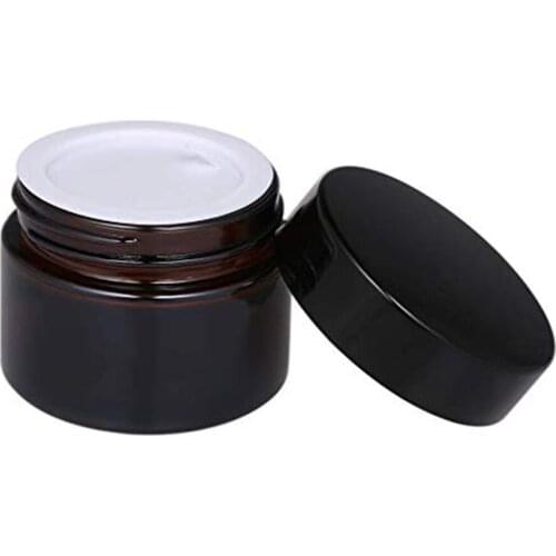 30PCS 20ML Amber Glass Jars Refillable Cosmetic Sample Bottles Jar Face Cream Lip Balm Lotion Essential Oils Storage Container