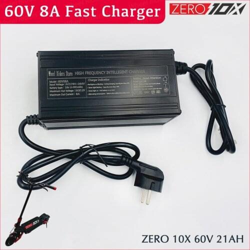 ZERO 10X 60V 8A Fast Charger Electric Scooter Quick Charger Spare Parts Accessories