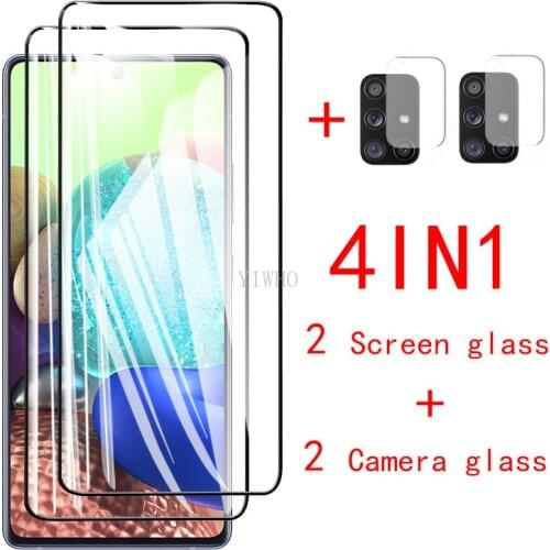 Protective glass for samsung a51 a71 5g tempered glas screen protector film on galaxy a42 a32 5g sumsung back camera len glas