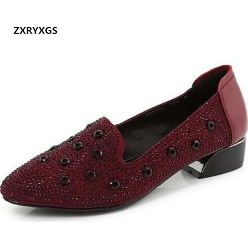 Promotion Classic Microfiber Rhinestone Shoes Women Fashion Shoes High Heels Large Size New Shoes Spring Autumn Wild Women Shoes