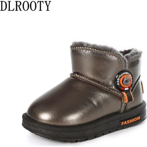 Winter Children Snow Boots Warm Shoes For Boy Girl Short Plush Flat Baby Kid Outdoor Fashion Ankle Martin Non-slip Sneakers