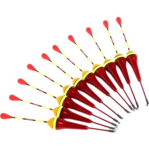 10Pcs/Set Carp Fishing Floats Set Buoy Bobber Stick For Fish Tackle Vertical 6# 2.5g