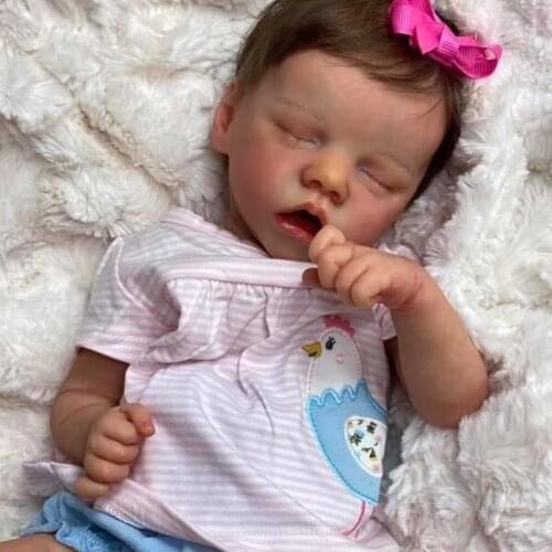 19 inch Reborn Baby Doll Premie girl Sleeping bebe Lifelike Real Soft Touch doll toys for children gift