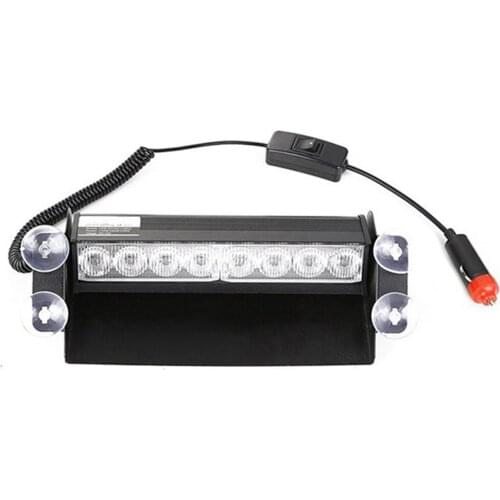 3 Mode 12V Car 8 LED Strobe Light Flasher Dash Emergency Flashing Warning Lights Windshield Flashing Lights Flasher