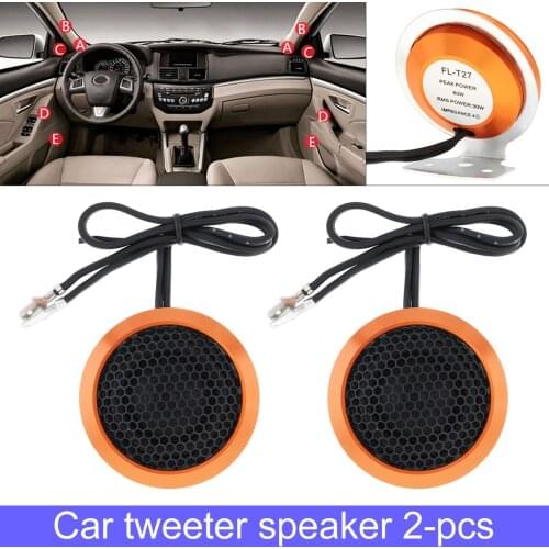 2pcs Car Speaker 60W 25mm Universal High Efficiency Mini Dome Tweeter Stereo Speakers Loudspeaker for Car Audio Systems