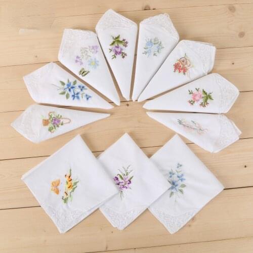 3pcs Personalized White Lace Handkerchief, Woman Wedding Gifts, Wedding Decoration Cloth Napkins 25*25cm