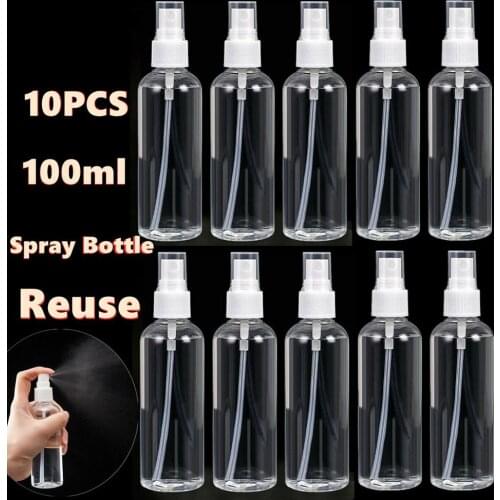 Free Shipping 100ML Travel Transparent Plastic Perfume Atomizer Empty Spray Bottle Reuse Wholesale Quick delivery Dropshipping