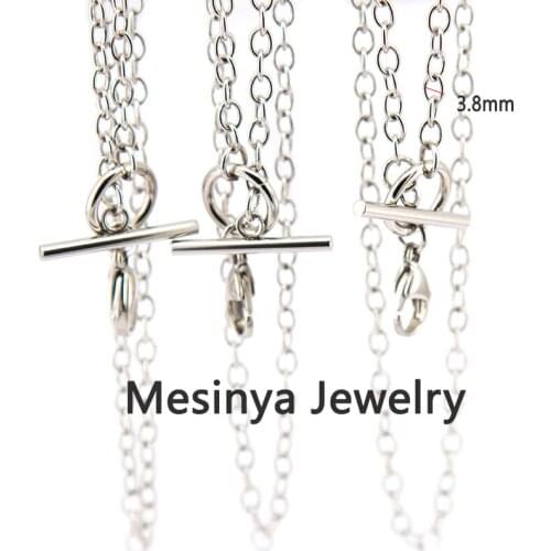 10pcs 20 24 30 '' 316L Stainless steel 3.8mm width toggle chain necklace for floating glass locket pendant necklace
