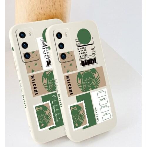 Halo Girl Phone Case For Huawei P40 P40Lite P30 P20 Mate 40 40Pro 30 20 Pro Lite P Smart 2021 Y7a Liquid Silicone Cover