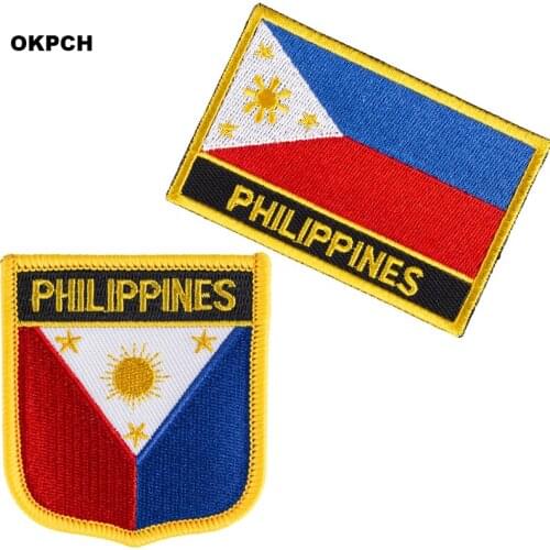 Philippines Flag Patch 2pcs a Set Patches for Clothes DIY Decoration PT0059-2