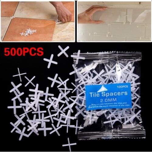 500pcs 1/1.5/2/2.5/3/5mm Decoration Tool Ceramic Tiler Spacer Cross Plastic Tile Plumber Reuseable Leveling System Construction
