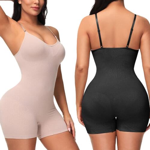 Body Shaper Seamless Women Bodysuit Slimming Waist Trainer Shapewear Butt Lifter Chest Enhancing Full Slip Strappy-Backed