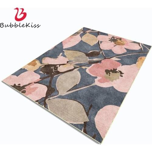 Bubble Kiss Nordic Style Carpet for Living Room Retro Flower Pattern Carpet Home Bedroom Decor Delicate Rug Anti-wrinkle Mats