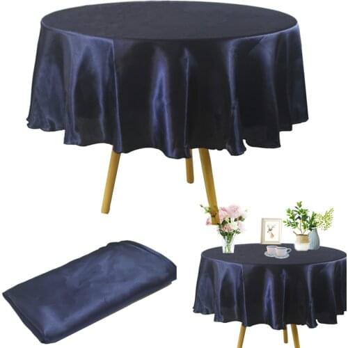Round Tablecloth Satin Table Cloth For Christmas Home Tablecloths Table Cover Wedding Birthday Baby Shower Party Banquet Overlay