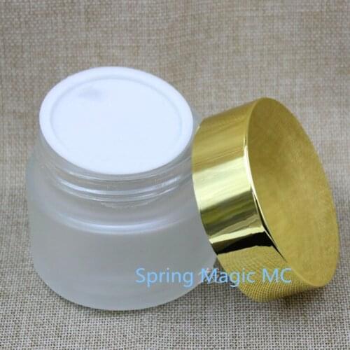 Frosted Glass Refillable Cream Bottles Empty Cosmetic Jar Pot Eye Shadow Face Cream Container 100g