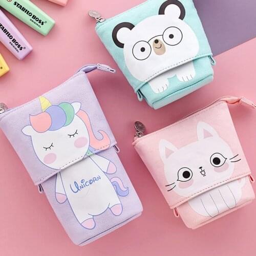 Flexible Big Cat Pencil Case Fabric Quality School Supplies Stationery Gift School Cute Pencil Box Pencilcase Pencil Bag