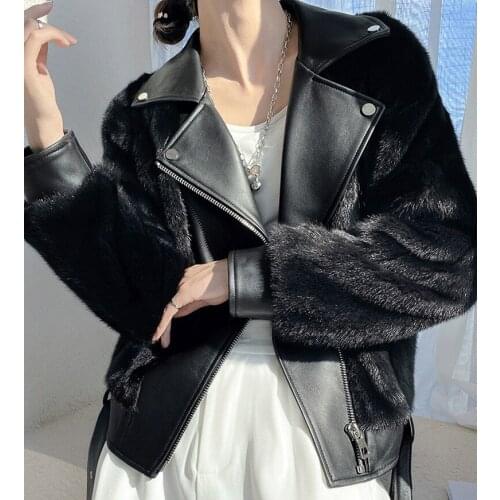 New Classic Imitation Mink Fur Fur Jacket Fashion Coat Short Temperament Motorcycle Jacket Autumn Winter Clothing Women Jacket