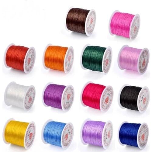 60m/Roll Strong Elastic Crystal Beading Cords 0.6mm for DIY Elastic Beaded Bracelets Necklace Jewelry Making Stretch Thread Rope