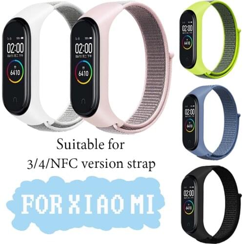 Suitable for Xiaomi bracelet nylon strap 3/4/NFC watch bracelet wristband Sports breathable Adjustable couple replacement strap