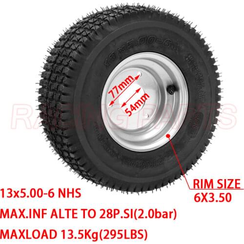 Garden Tractor Rider Mower ATV GO-kart Drift Bike Wheels beach car accessories 13 x 5.00-6 Tubeless Tire and Rim Wheel