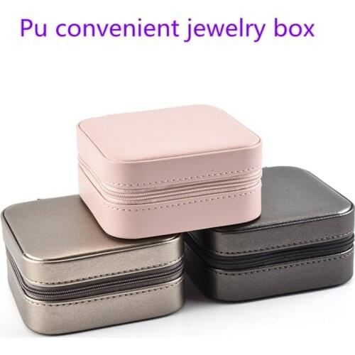 Jewelry Casket Cosmetic Storage Box Makeup Packing Organizer Multi-function Earrings Ring Container Case Portable Leather travel